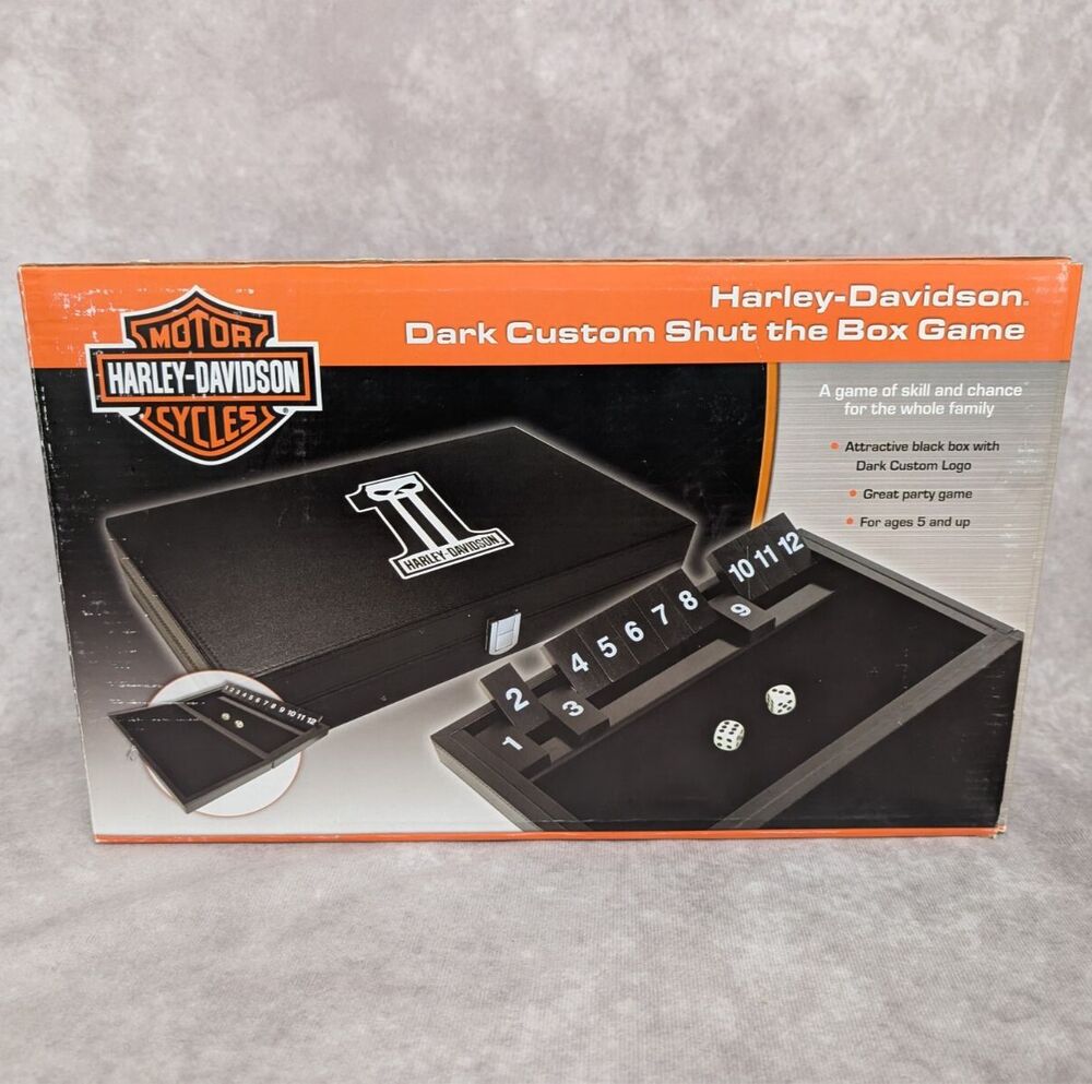 Shut The Box Game Harley Davidson Motorcycles Dark Custom Number One Skull Logo